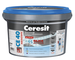 Эластичная водоотталкивающая затирка для швов серо-голубая Ceresit СЕ 40 2кг